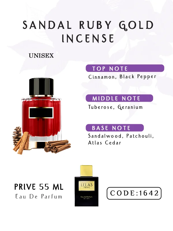 SANDAL RUBY Gold Incense Sandal Ruby Gold Incense Perfume Eau de Perfume 55 ML