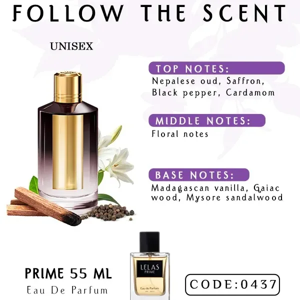 Luxury oud and vanilla fragrance Oriental perfume with saffron and sandalwood